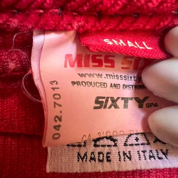 Miss Sixty Red Mini Skirt Y2K Low Rise Stretch Corduroy Micro Skirt 2000s - Picture 6 of 6